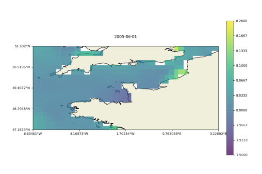 animation of biogeochemical properties off the coast of france using amentum scientifics web apis